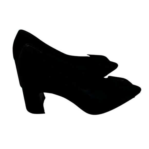 Anne Klein iFlex Size 7.5   Business Casual Suede Bow Pointed Toe Pumps Sample - Picture 3 of 13